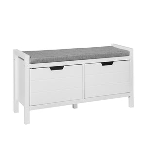 SoBuy FSR63-W, Shoe Bench Shoe Rack Shoe Cabinet Hallway Storage Bench with Seat Cushion