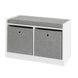 SoBuy FSR65-K-DG, 2 Baskets Hallway Bedroom Storage Bench, Shoe Bench Shoe Rack Shoe Cabinet with Seat Cushion