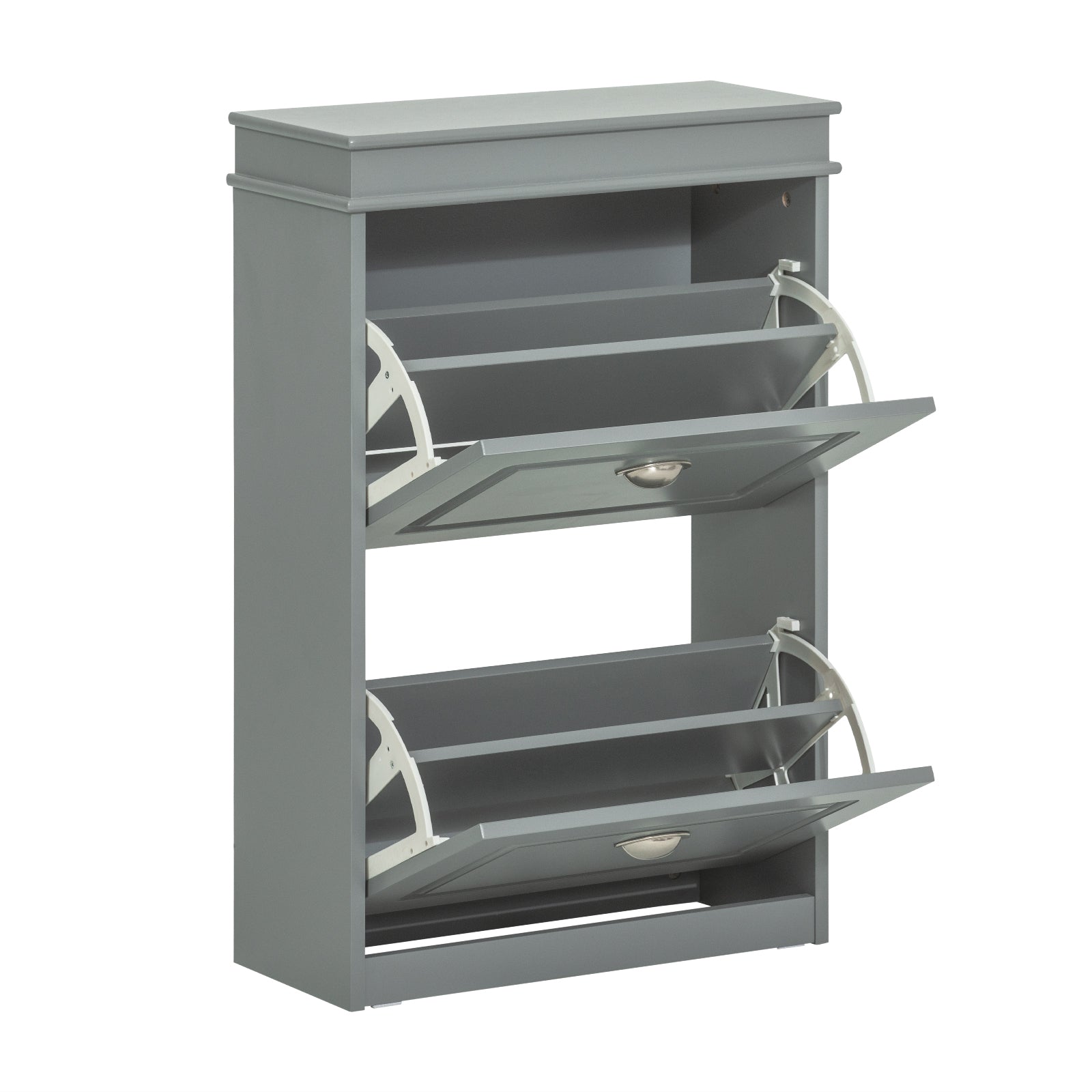 SoBuy FSR78-HG, Grey 2 Drawers Shoe Cabinet Shoe Rack Shoe Storage Cupboard Organizer Unit