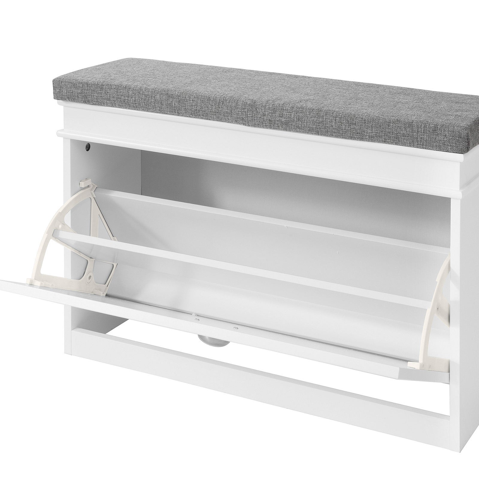 SoBuy FSR82-L-W, Hallway Shoe Bench Shoe Rack Shoe Cabinet with Flip-drawer and Seat Cushion