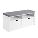 SoBuy FSR90-W, Hallway Storage Bench Shoe Bench Shoe Rack Shoe Cabinet with 2 Drawers 2 Storage Compartments and Seat Cushion