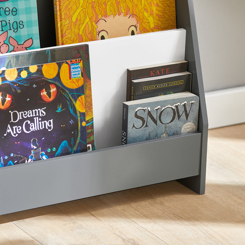SoBuy KMB32-HG, Children's Bookcase,Newspaper Rack with 4 Shelves,Storage Shelf for Children