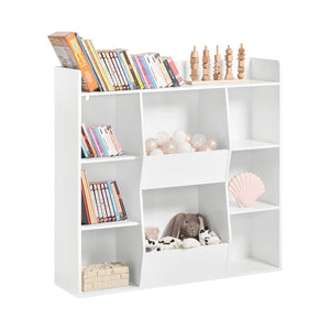SoBuy KMB55-W,Children Kids Bookcase Book Shelf, Toy Storage Unit Storage Display Shelf Organizer with 8 Storage Compartments